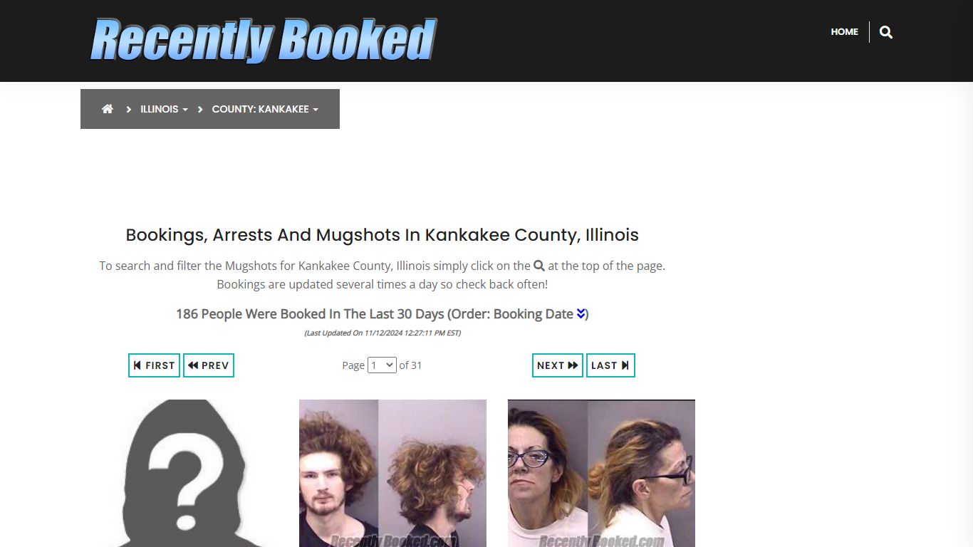 Bookings, Arrests and Mugshots in Kankakee County, Illinois