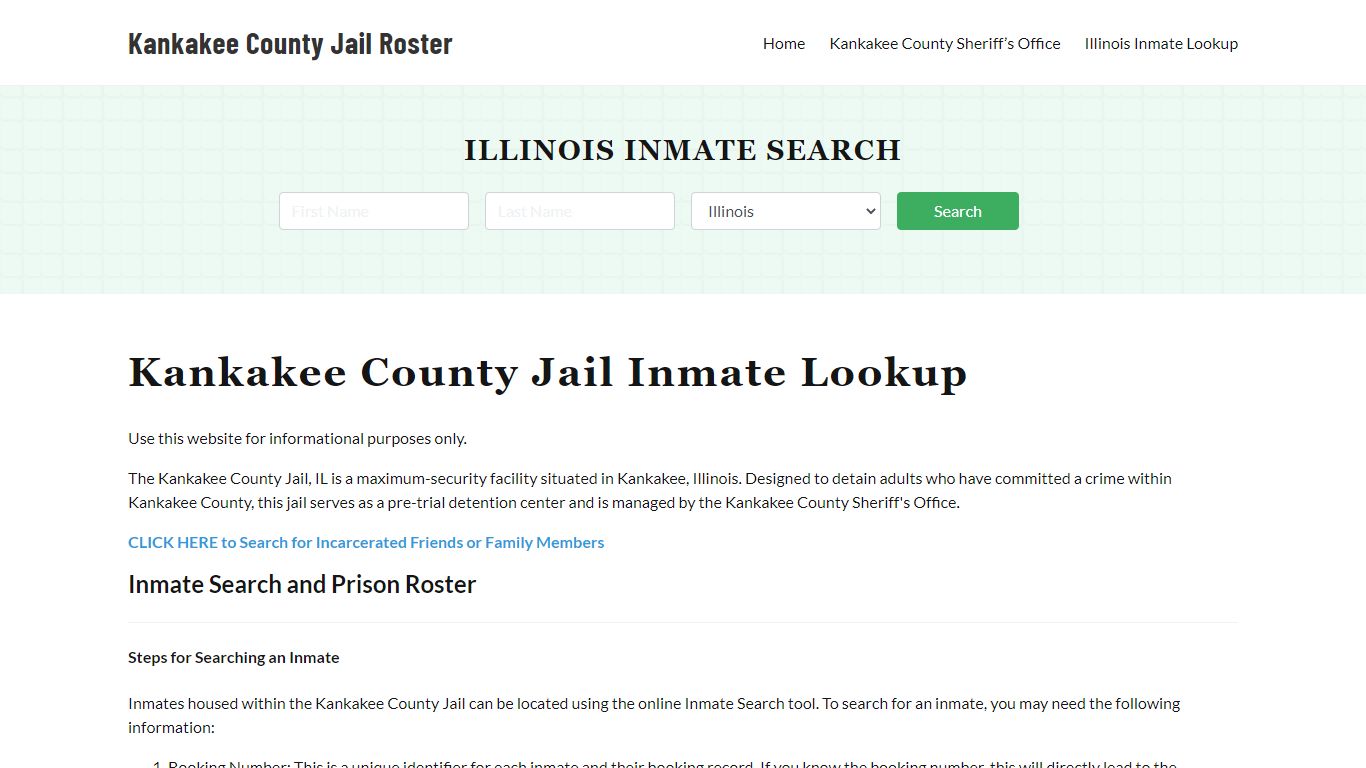 Kankakee County Jail Roster Lookup, IL, Inmate Search