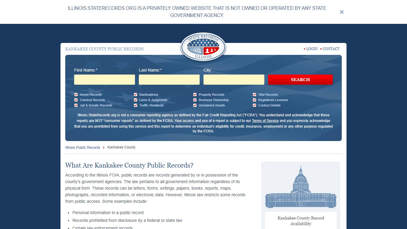 Kankakee County Arrest, Court, and Public Records | StateRecords.org